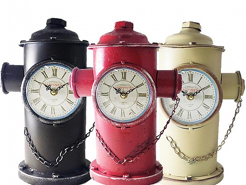 Decorative Metallic Vintage Clock Fire Fighting Crown in 3 colors 14x26cm, 516ATC341