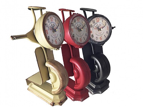 Decorative Vintage Clock in Vespa Shape In 3 Shades 27x35cm, 17ATC405