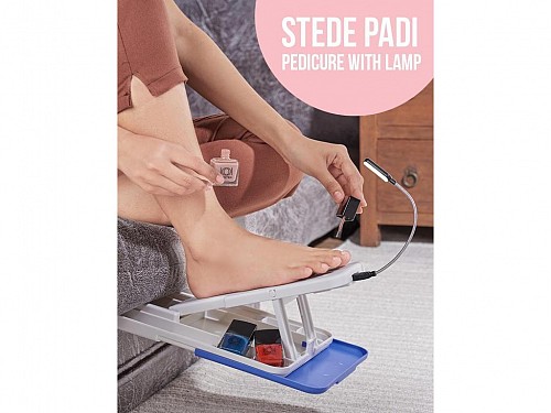Folding Pedicure Table with Lighting and Stede Padi storage space, 30x21x4.3 cm
