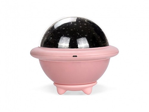 Rotating Night Lamp Room Projector in pink color, UFO projection Lamp