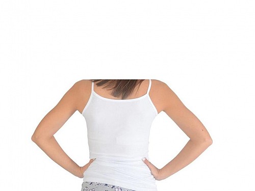 Women's T-shirt with Strap, in White color