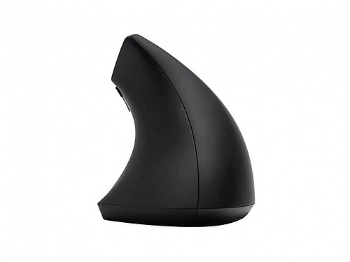 Wireless ergonomic mouse, vertical, in black, 12.3x6.2x7.5 cm