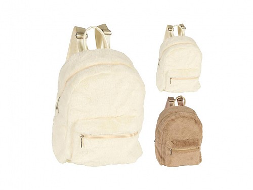 Women's backpack with 2 compartments, made of polyester, 25x11x34 cm