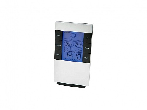Desktop Weather Station with Clock, Hygrometer, Thermometer with LED display, 14x8x4 cm